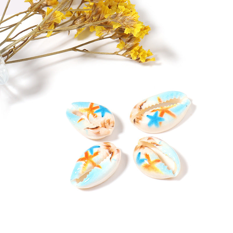 Al por mayor 20 piezas/paquete de caracol natural de concha pintada tortuga corta corta cuentas de concha